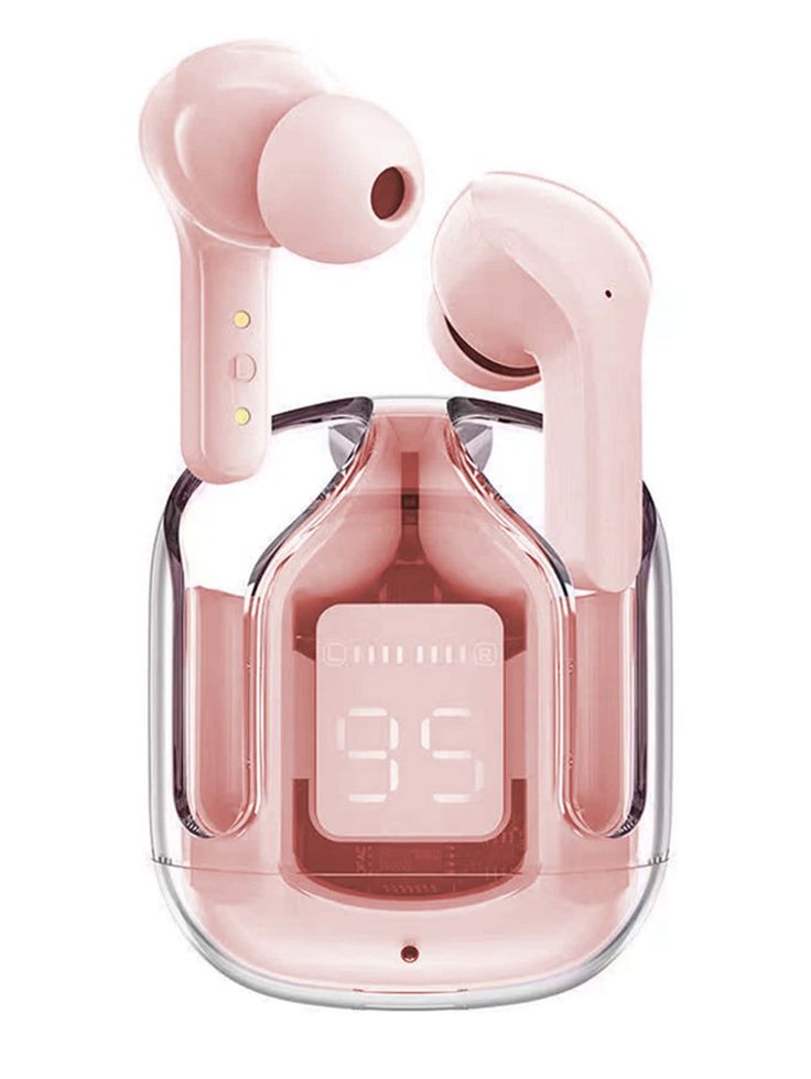 WIRELESS EARBUDS DUAL STEREO LED DIGITAL DISPLAY TRANSPARENT HEADPHONE BLUETOOTH HEADSET ( WIRELESS)