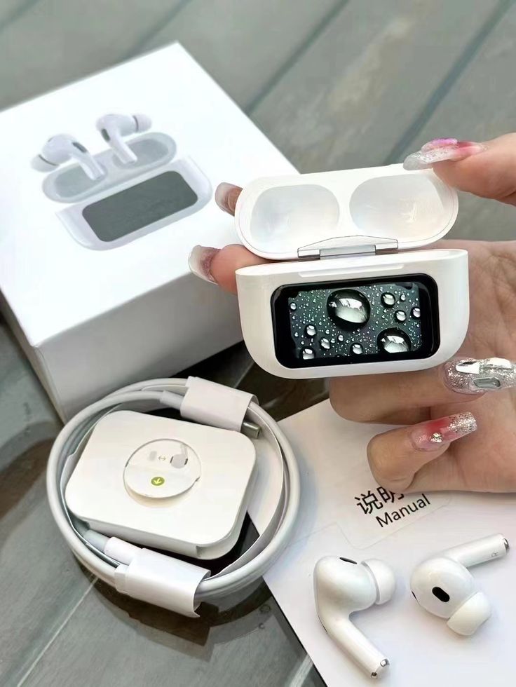 DISPLAY EARBUDS TOUCHSCREEN WITH ADVANCE FEATURE ANC+ENC BLUETOOTH HEADSET (WHITE, TRUE WIRELESS)