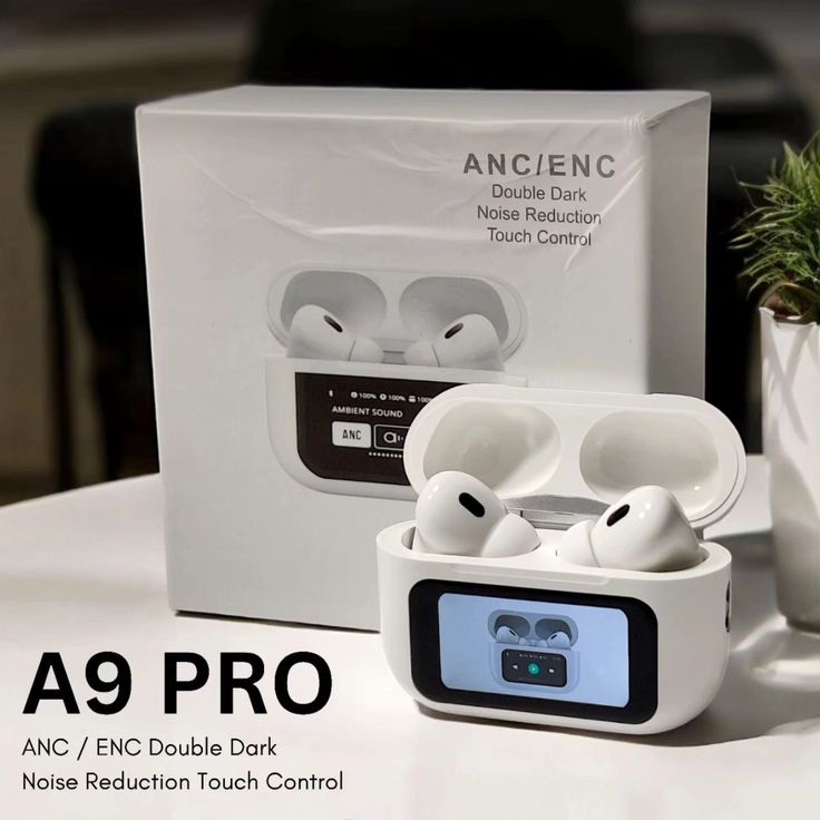 DISPLAY EARBUDS TOUCHSCREEN WITH ADVANCE FEATURE ANC+ENC BLUETOOTH HEADSET (WHITE, TRUE WIRELESS)