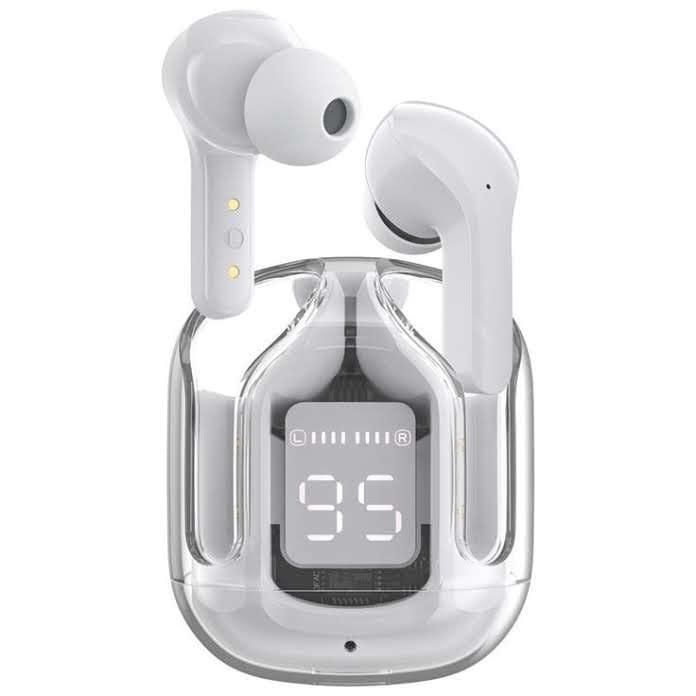WIRELESS EARBUDS DUAL STEREO LED DIGITAL DISPLAY TRANSPARENT HEADPHONE BLUETOOTH HEADSET ( WIRELESS)