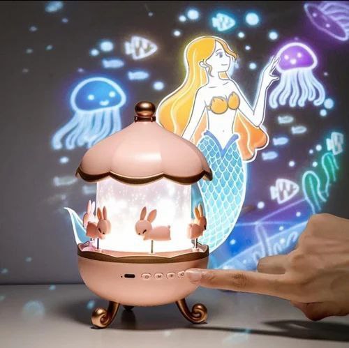 Rotating Rabbits Night Light, Night Lamp , Blutooth Speaker