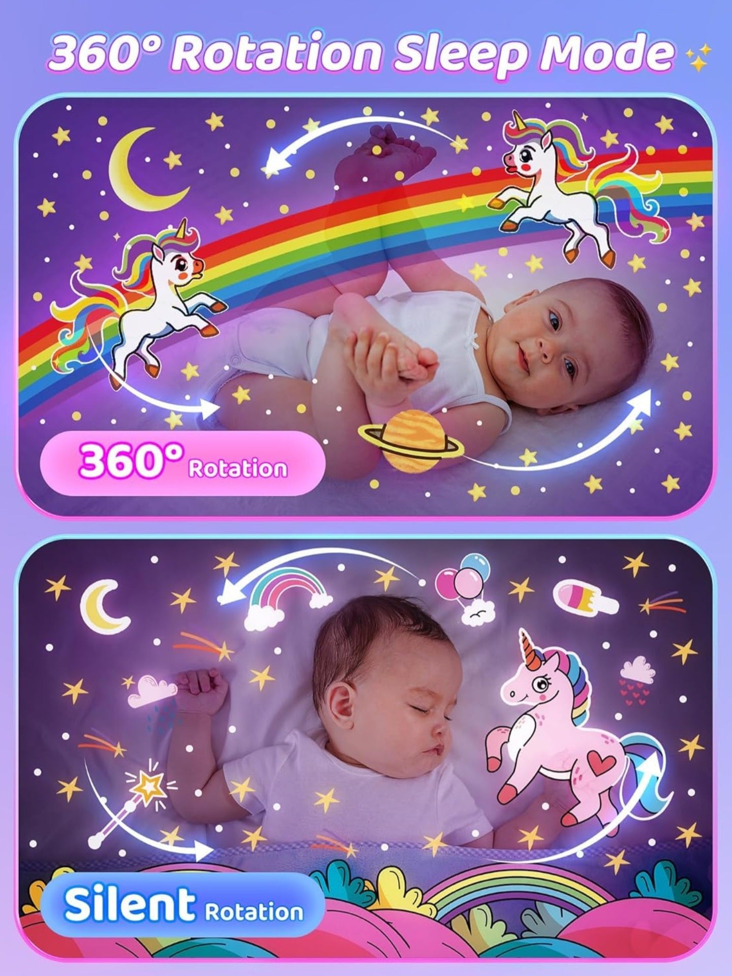 Rotating Rabbits Night Light, Night Lamp , Blutooth Speaker