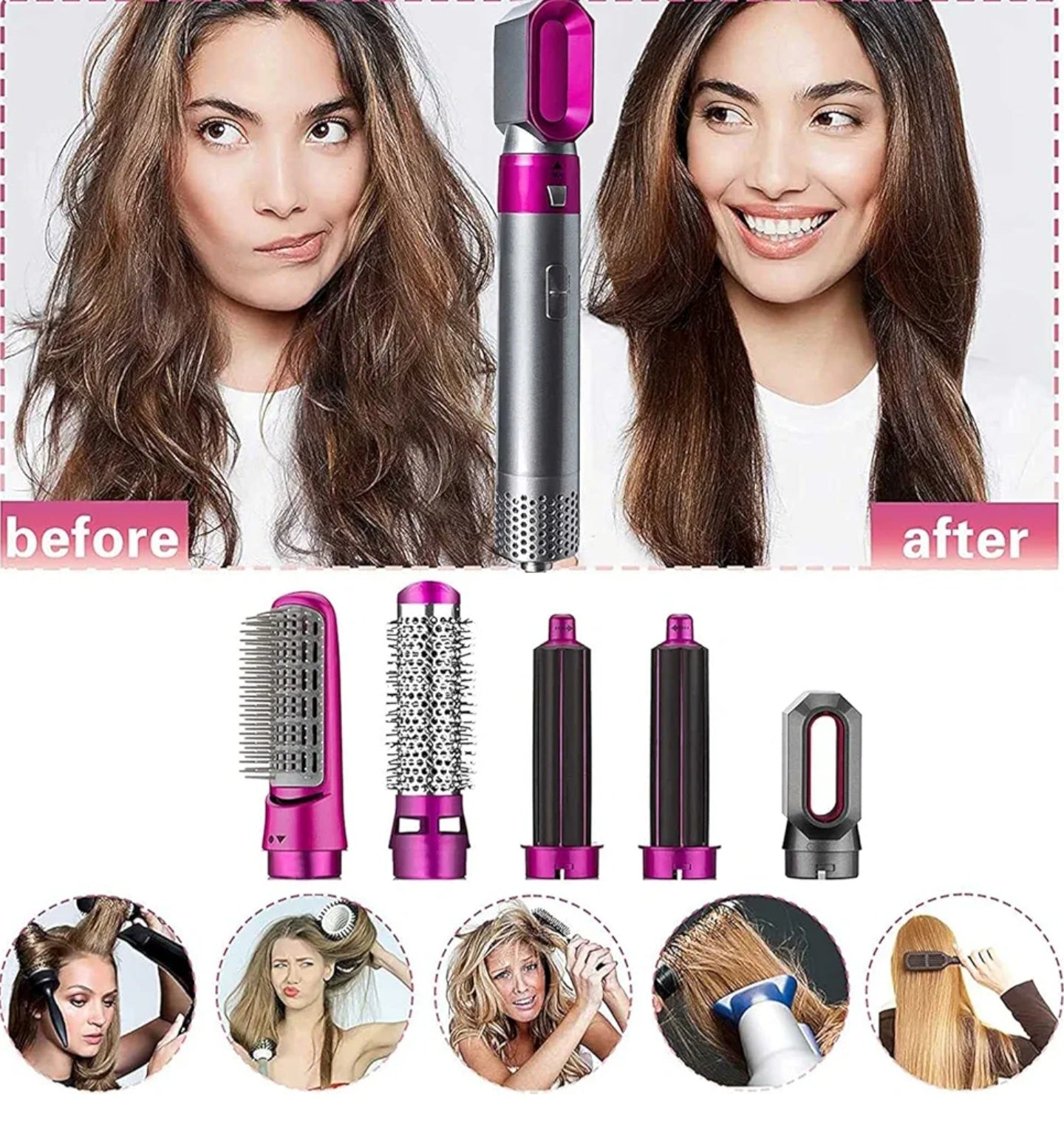 5 IN HOT AIR STYLER HAIR STRAIGHTENERCHINE FOR WOMEN AND MEN