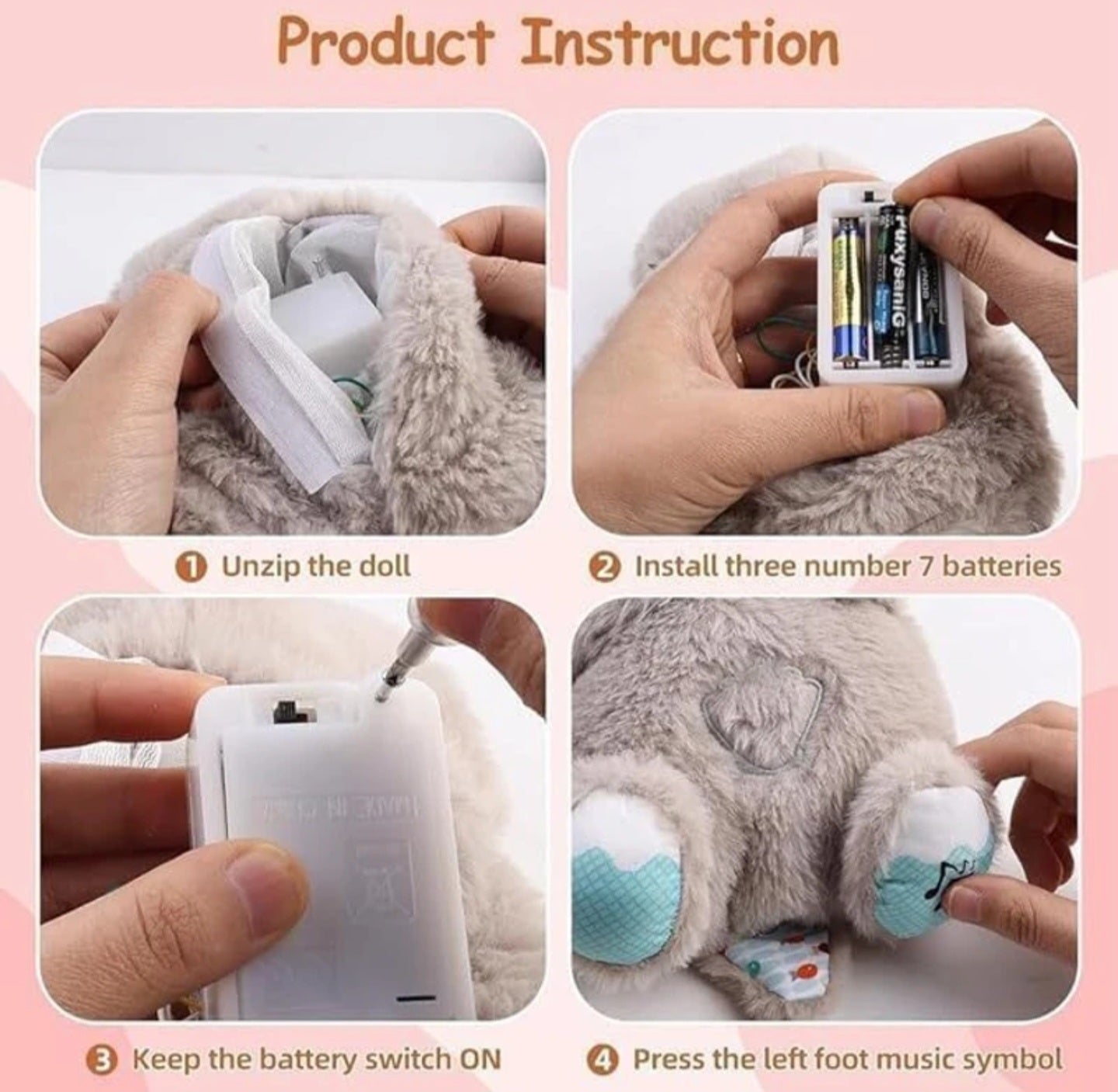 BREATHING TEDDY BEAR BREATHING MOTION INFANT TOYS FOR NEWBORNS, SOFT BREATHING STITCH