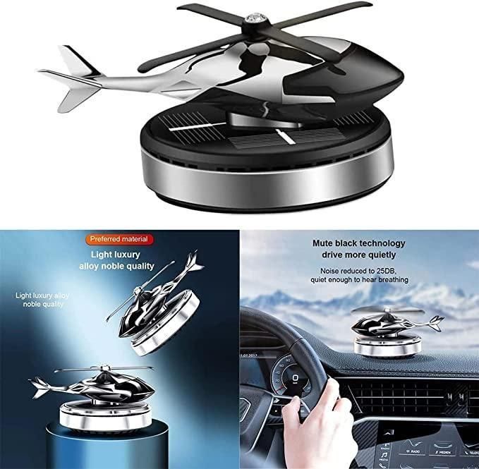 CAR DASHBOARD HELICOPTER SOLAR CAR PERFUME DISPENSER [SILVER] AIR PURIFIER