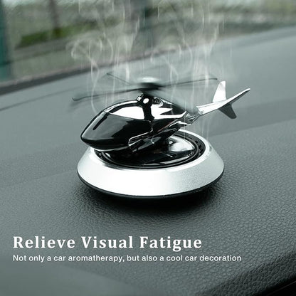 CAR DASHBOARD HELICOPTER SOLAR CAR PERFUME DISPENSER [SILVER] AIR PURIFIER