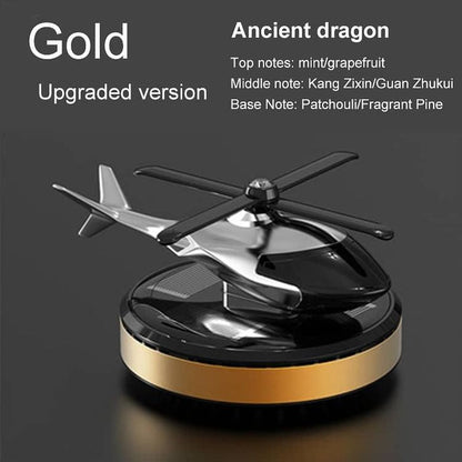 CAR DASHBOARD HELICOPTER SOLAR CAR PERFUME DISPENSER [SILVER] AIR PURIFIER