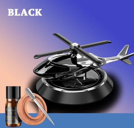 CAR DASHBOARD HELICOPTER SOLAR CAR PERFUME DISPENSER [SILVER] AIR PURIFIER