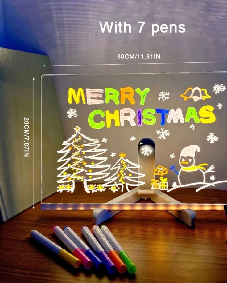 3D LED Light Glass Acrylic Writing pad