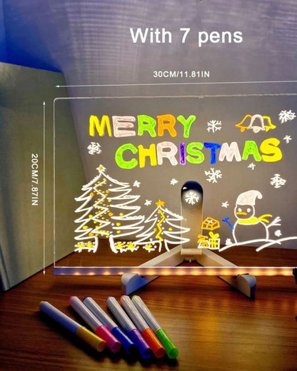 3D LED Light Glass Acrylic Writing pad
