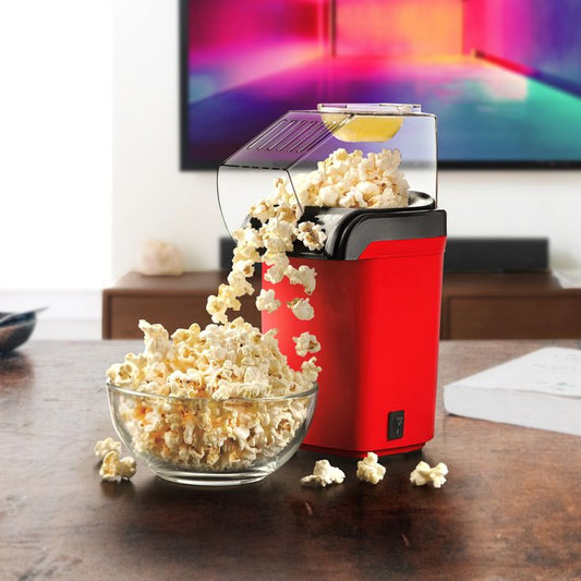 MINI POPCORN MAKER MACHINE-Oil Free-Hot Air Popper For Home-1200W-Red Color