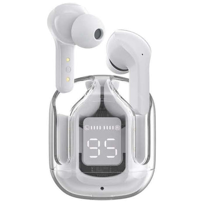 WIRELESS EARBUDS DUAL STEREO LED DIGITAL DISPLAY TRANSPARENT HEADPHONE BLUETOOTH HEADSET ( WIRELESS)