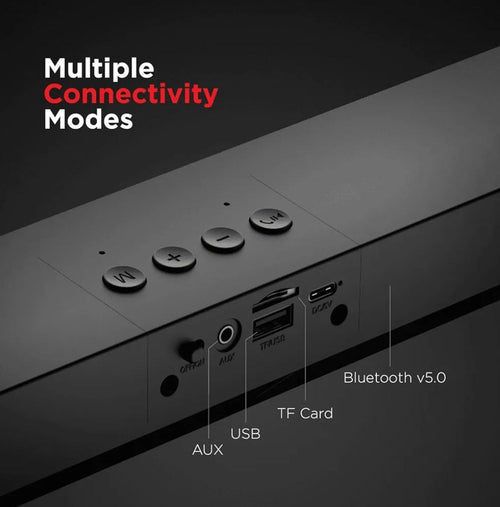 BOAT Aavante Bar 508 10W Stereo Sound, 10 HRS Battery, Dual EQ Modes, Multi-Compatibility, Sleek Design,Master Remote Control, Bluetooth Sound Bar, Soundbar Speaker (Midnight Black)