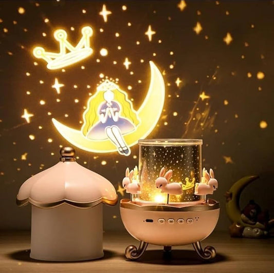 Rotating Rabbits Night Light, Night Lamp , Blutooth Speaker