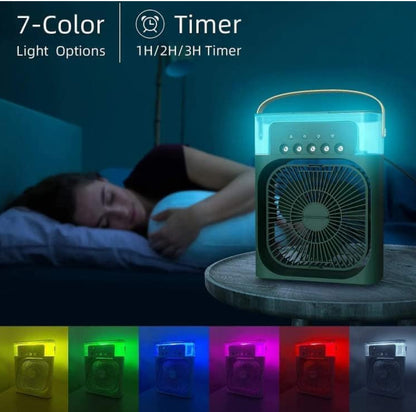 MINI COOLER FOR ROOM COOLING 4-IN-1 PORTABLE AIR CONDITIONER FAN MINI COOLER MIST FAN MINI TABLE FAN USB AIR COOLER (MULTICOLOUR) USB AIR COOLER (WHITE)