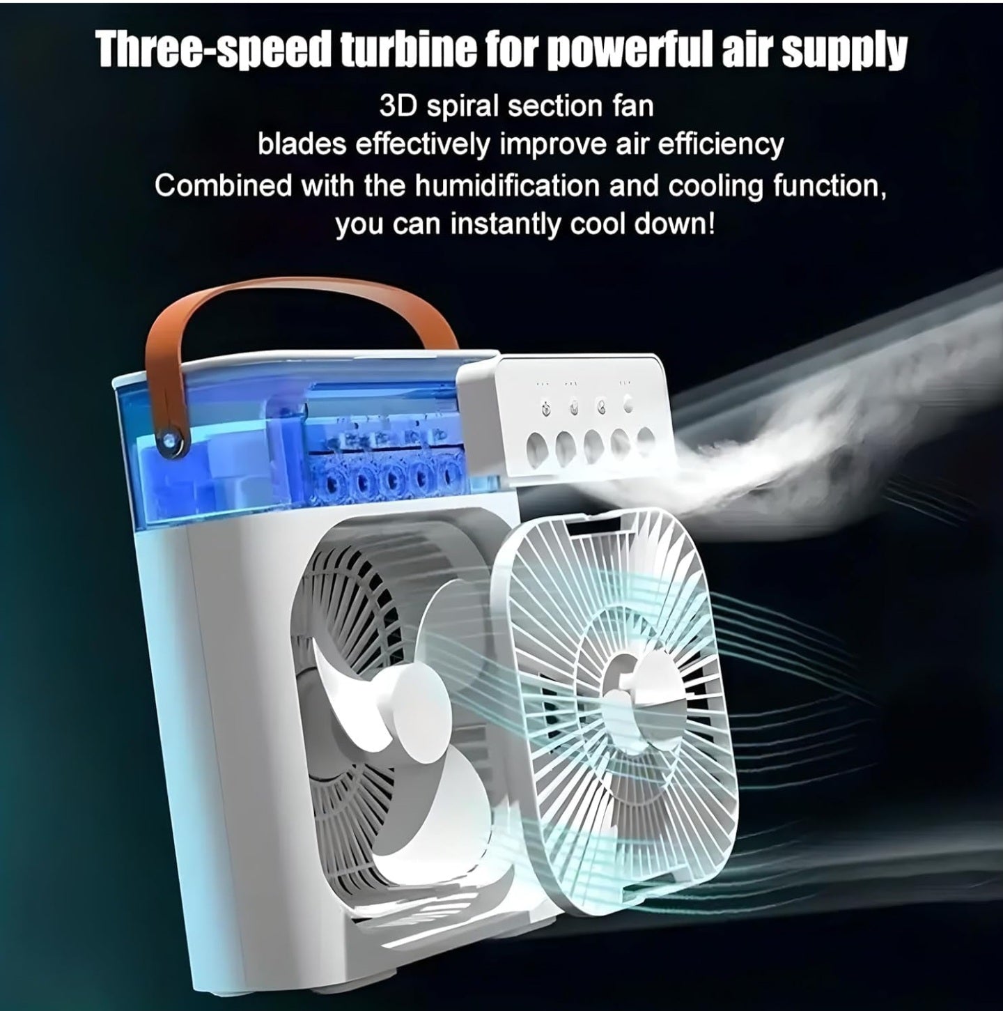 MINI COOLER FOR ROOM COOLING 4-IN-1 PORTABLE AIR CONDITIONER FAN MINI COOLER MIST FAN MINI TABLE FAN USB AIR COOLER (MULTICOLOUR) USB AIR COOLER (WHITE)