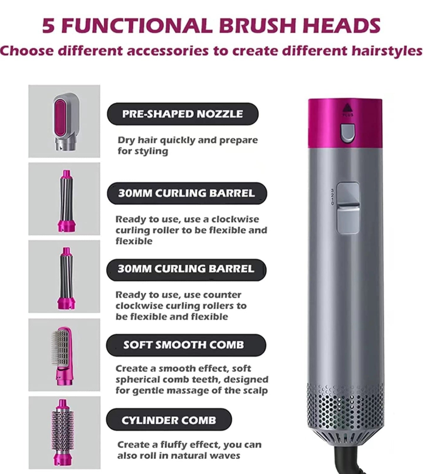 5 IN  HOT AIR STYLER HAIR STRAIGHTENERCHINE FOR WOMEN AND MEN