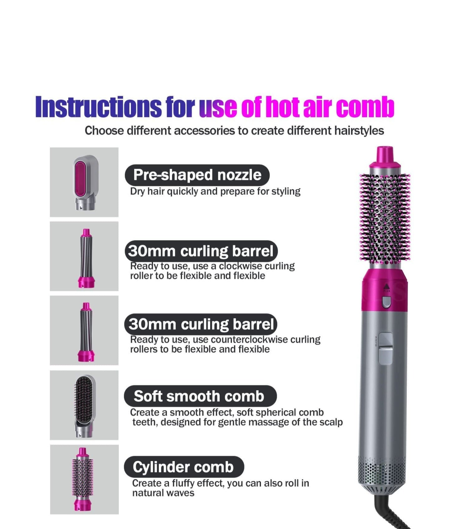 5 IN  HOT AIR STYLER HAIR STRAIGHTENERCHINE FOR WOMEN AND MEN