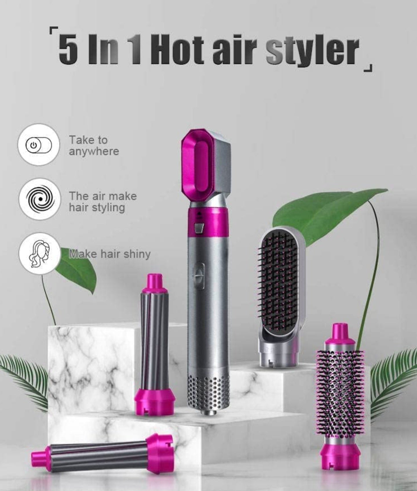 5 IN  HOT AIR STYLER HAIR STRAIGHTENERCHINE FOR WOMEN AND MEN