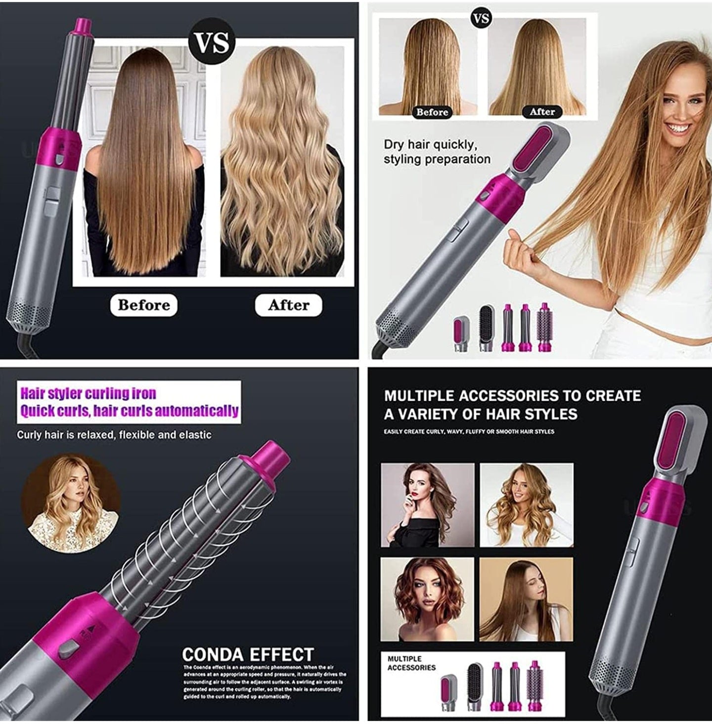 5 IN  HOT AIR STYLER HAIR STRAIGHTENERCHINE FOR WOMEN AND MEN