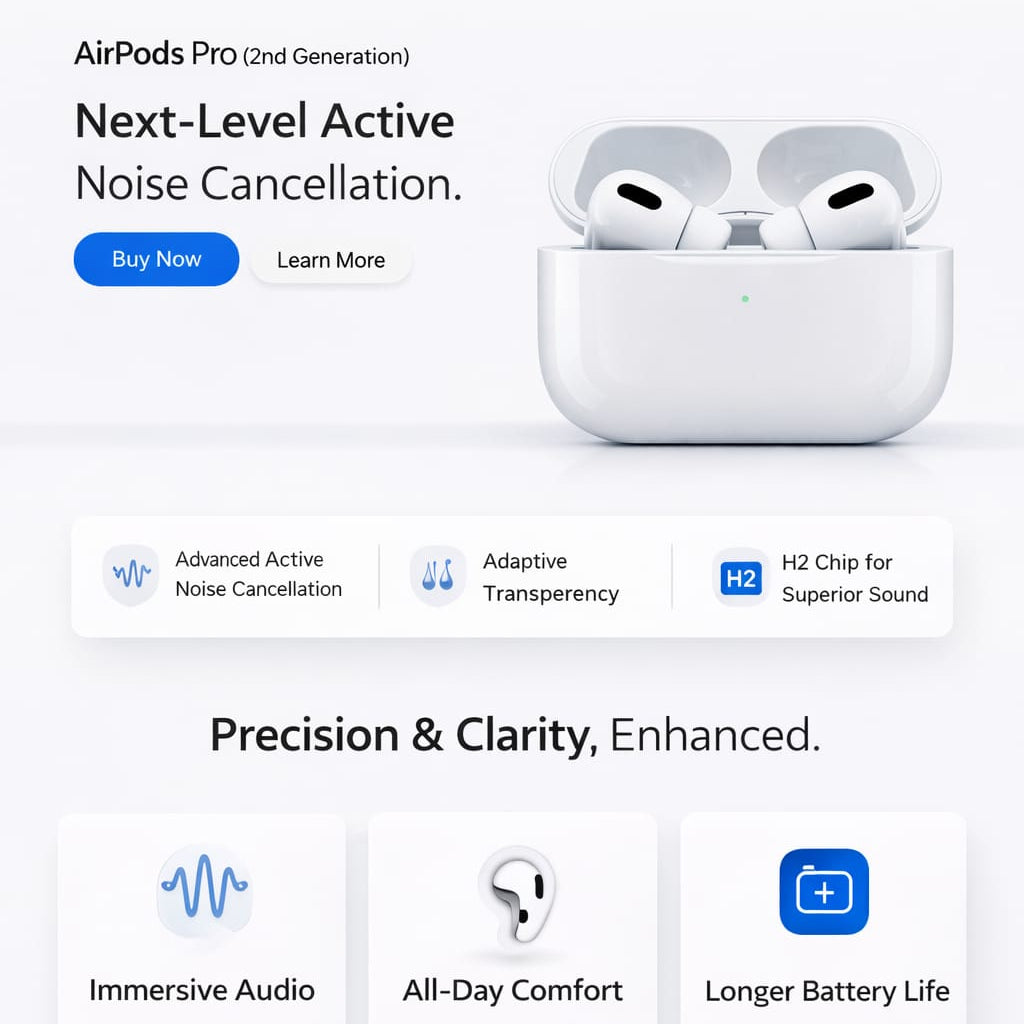 Dabzekart Apple AirPods Pro 2™ with Charging Case | Premium Active Noise Cancellation