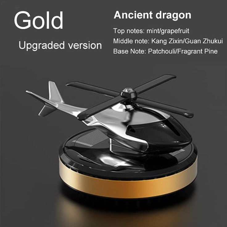 CAR DASHBOARD HELICOPTER SOLAR CAR PERFUME DISPENSER [SILVER] AIR PURIFIER