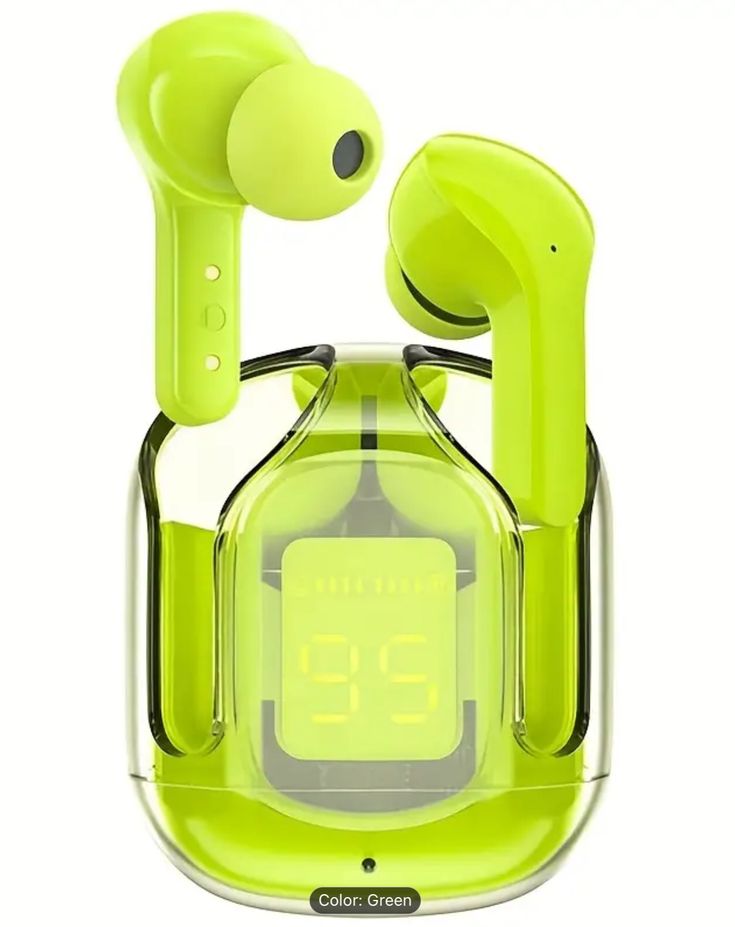 WIRELESS EARBUDS DUAL STEREO LED DIGITAL DISPLAY TRANSPARENT HEADPHONE BLUETOOTH HEADSET ( WIRELESS)
