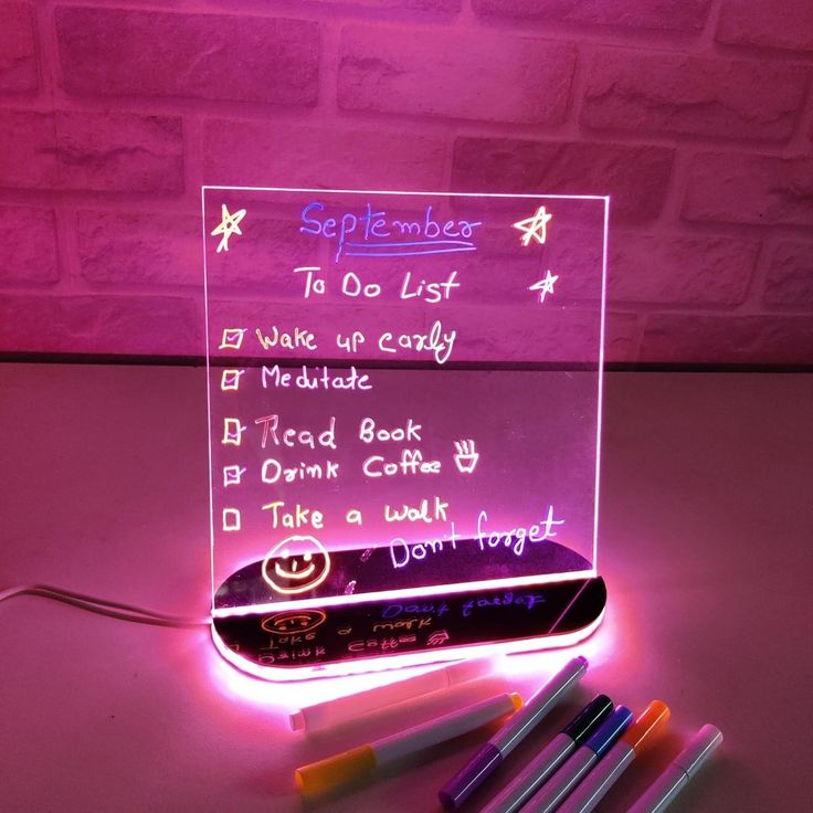 3D LED Light Glass Acrylic Writing pad