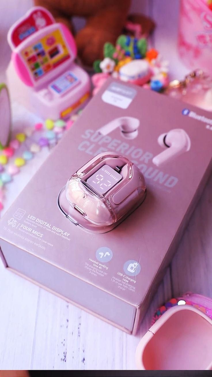 WIRELESS EARBUDS DUAL STEREO LED DIGITAL DISPLAY TRANSPARENT HEADPHONE BLUETOOTH HEADSET ( WIRELESS)
