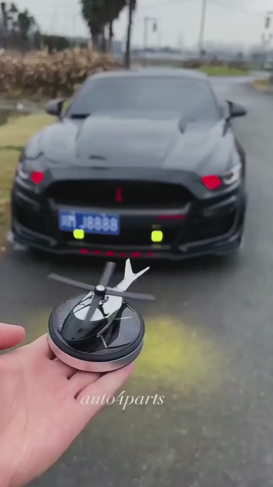CAR DASHBOARD HELICOPTER SOLAR CAR PERFUME DISPENSER [SILVER] AIR PURIFIER