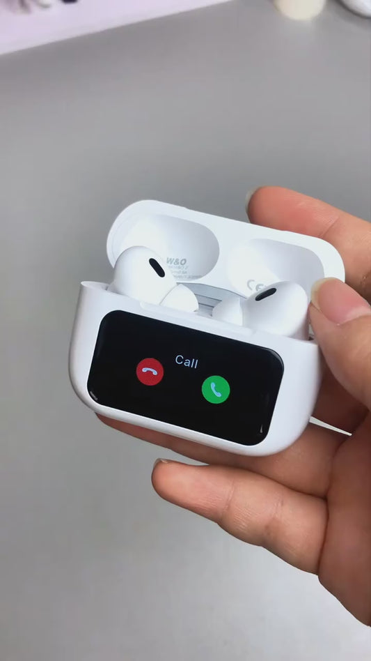 DISPLAY EARBUDS TOUCHSCREEN WITH ADVANCE FEATURE ANC+ENC BLUETOOTH HEADSET (WHITE, TRUE WIRELESS)