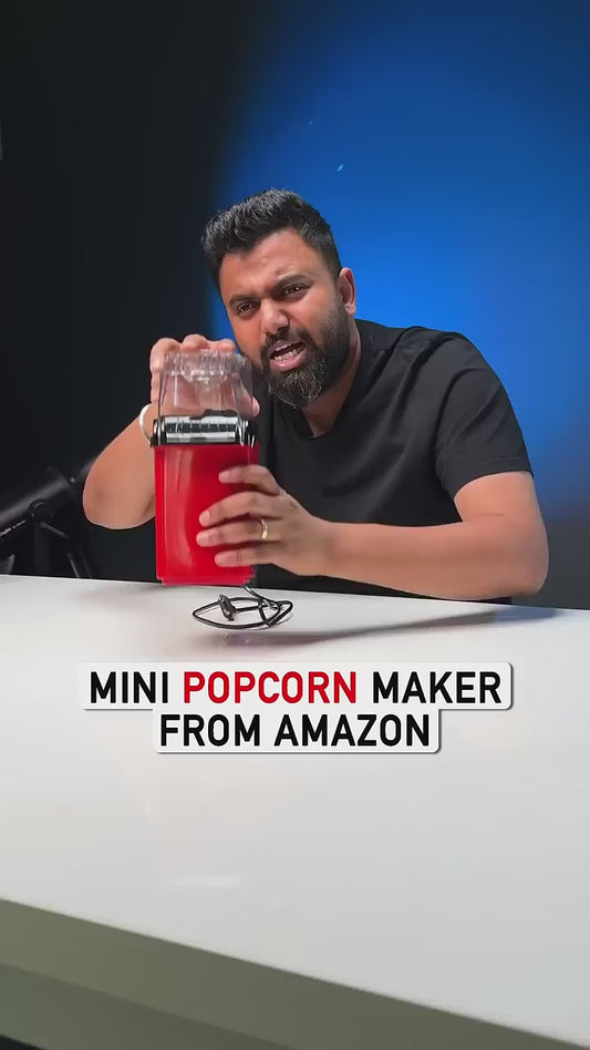 MINI POPCORN MAKER MACHINE-Oil Free-Hot Air Popper For Home-1200W-Red Color